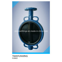 Ci Di Ductile Iron Single Shaft Rubber Coating Butterfly Valves